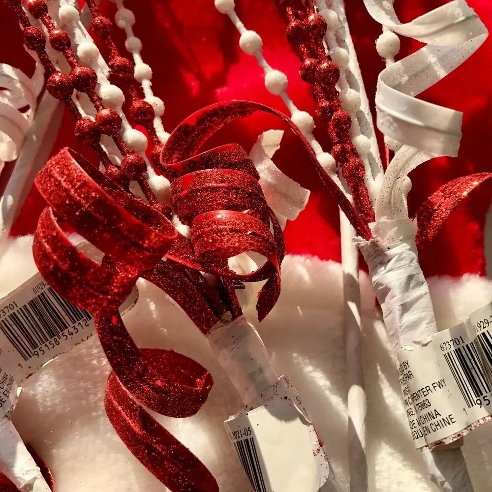 NWT 4 Ashland Large Red & White Festive Holiday Christmas Floral Picks